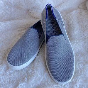 Rothy’s The Slip on Loafers Navy/white Print Size 8 Sneakers Womens Shoes